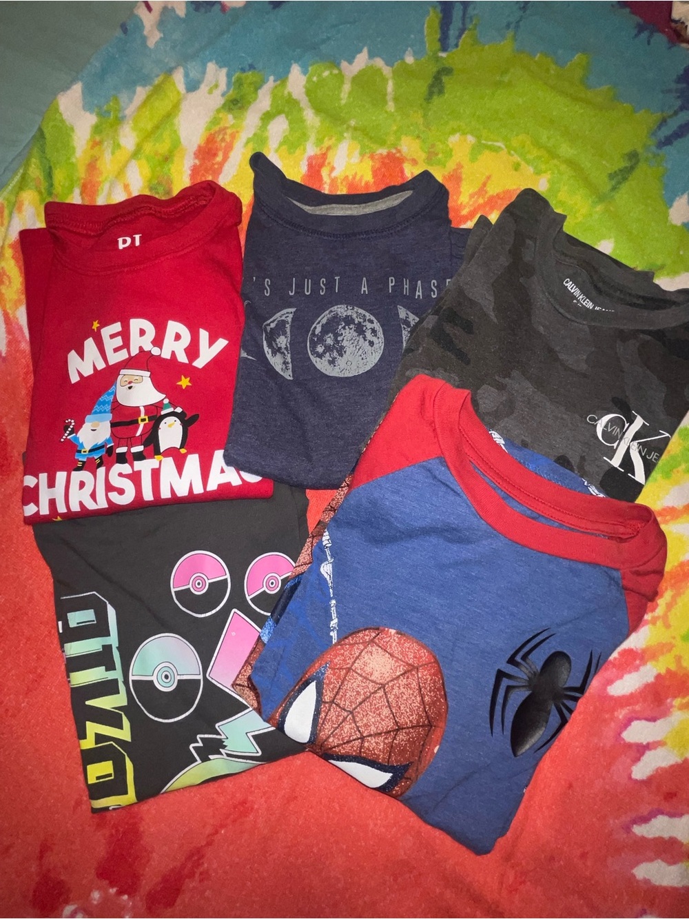5 pack Bundle Kids Long Sleeve Graphic Shirts Size 7/8 & 8